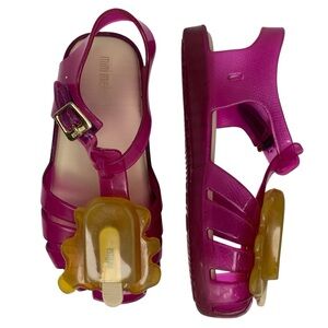 Mini Melissa Popsicle Pink/Yellow Jelly Plastic Little Girls Summer Sandals Sz 9